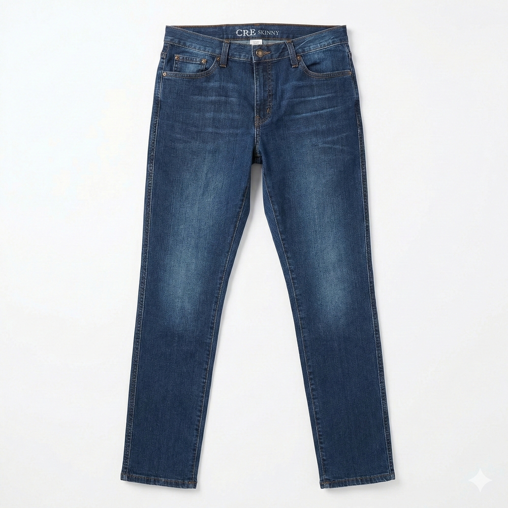 CRE Denim Mens Slim Fit Jeans Deep Blue
